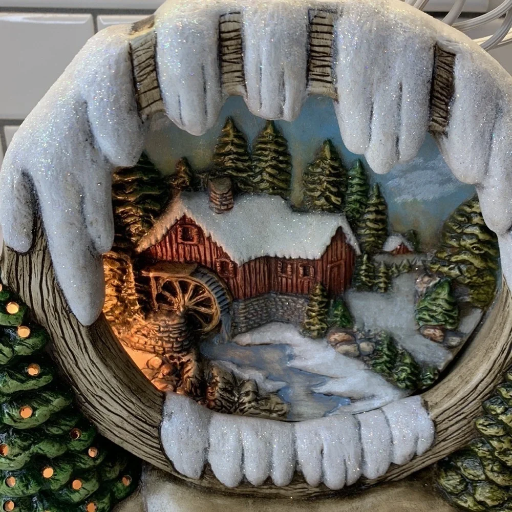 Vintage light up 3 dimensional winter scene